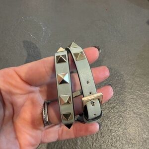 Valentino Rockstud Leather Wrap Bracelet